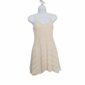 Aqua Womens Ivory Crochet Size Small Sundress.